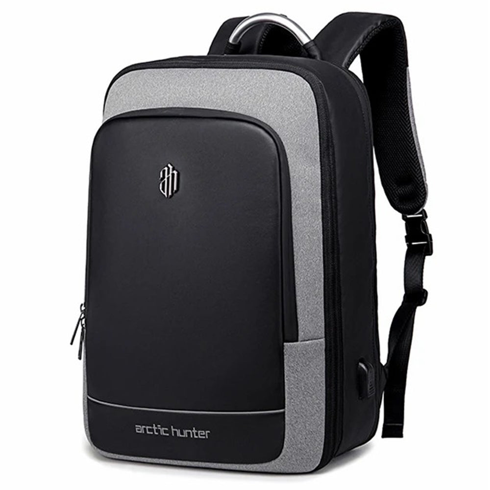 ARCTIC HUNTER B00227L Travel Backpack Expandable Shoulder Bag with USB Port - Black ARCTIC HUNTER B00227L Travel Backpack Expandable Shoulder Bag with USB Port - Black